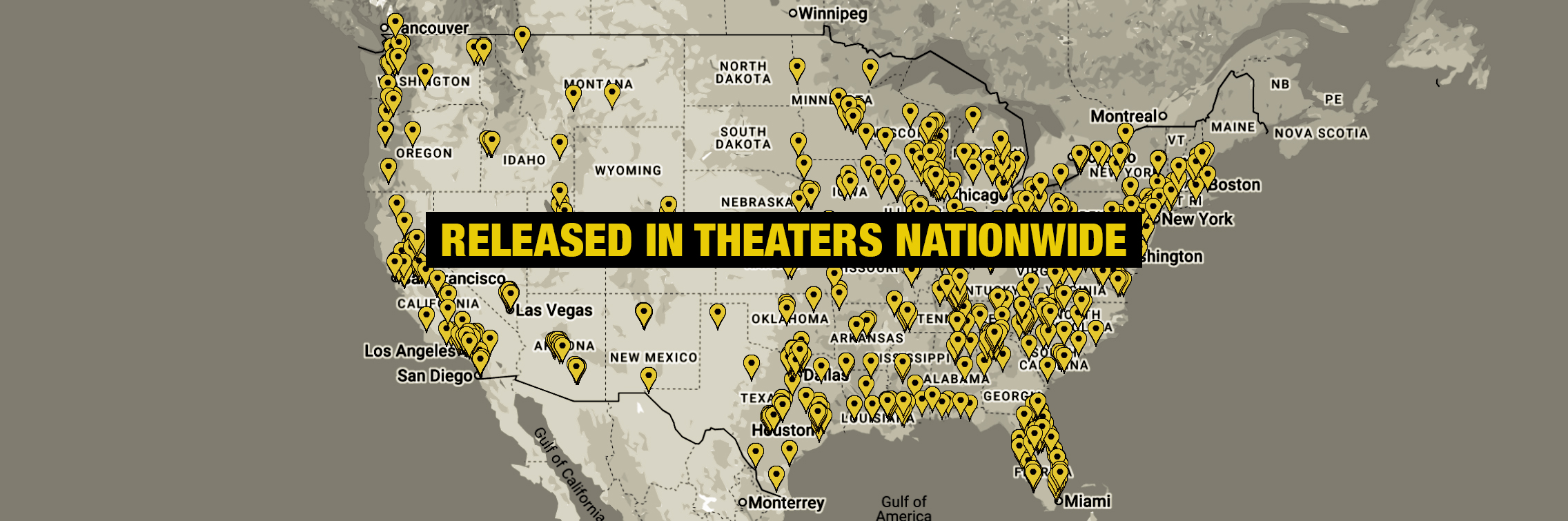 Map of theaters nationwide